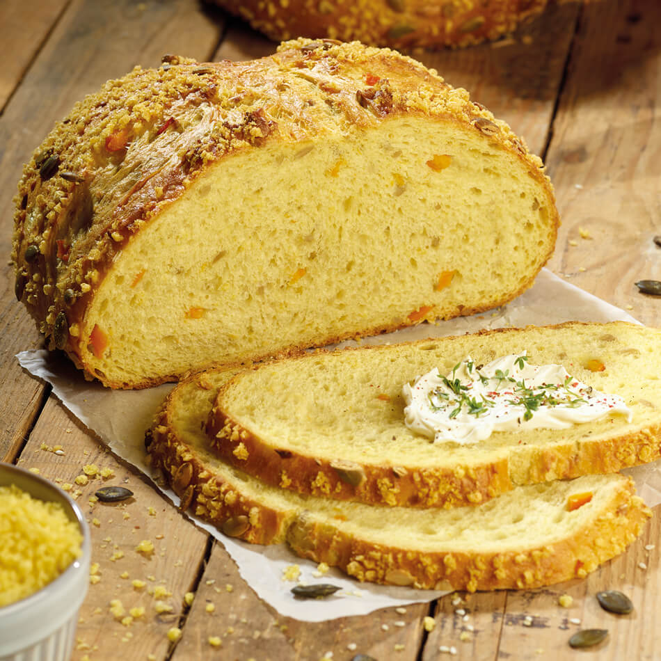 Maisbrot mit Kürbisstücken