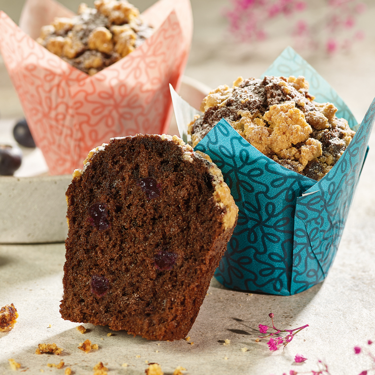 Schokoladen-Blaubeer Muffin KOMPLET Black Soft